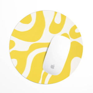 Yellow Abstract Aesthetic Mouse Pad