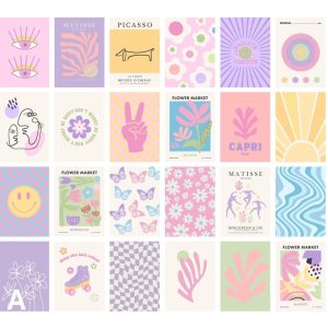 20 PCS Danish Pastel Wall Collage Kit